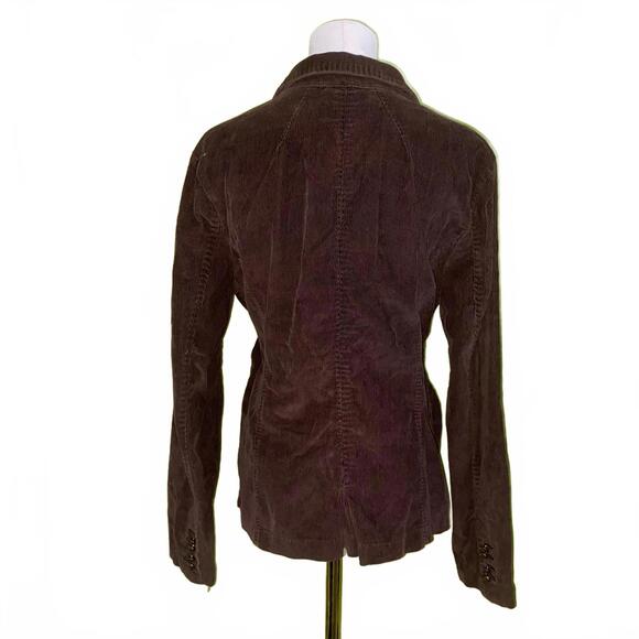 Vintage Corduroy Blazer Brown M cinched waist brass buttons y2k cottagecore fall - Picture 2 of 4
